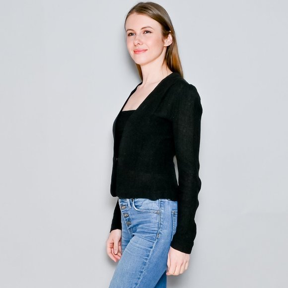 ISABEL MARANT Black Linen Fitted Blazer Sz 1 - Picture 6 of 8